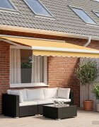 vidaXL Прибираща се тента Пясък 450 × 300 cm Платно и алуминий