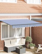 vidaXL Прибираща се тента Синьо 250 x 200 cm текстил
