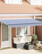 vidaXL Прибираща се тента Синьо 350 x 200 cm текстил