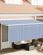 vidaXL Прибираща се тента Синьо 350 x 200 cm текстил