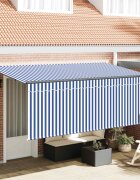vidaXL Прибираща се тента Синьо 350 x 200 cm текстил