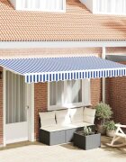 vidaXL Прибираща се тента Синьо 350 x 200 cm текстил
