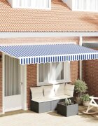 vidaXL Прибираща се тента Синьо 400 x 200 cm текстил