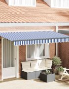 vidaXL Прибираща се тента Синьо 400 x 200 cm текстил