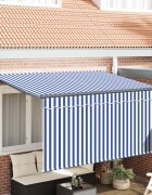 vidaXL Прибираща се тента Синьо и бяло 300 x 200 cm