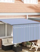 vidaXL Прибираща се тента Синьо и бяло 300 x 250 cm