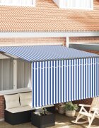 vidaXL Прибираща се тента Синьо и бяло 350 x 250 cm
