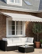 vidaXL Прибираща се тента Светлосив и бял 350 x 250 cm Полиестер