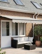 vidaXL Прибираща се тента Светлосив и бял 450 × 350 cm Полиестер