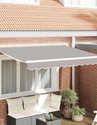 vidaXL Прибираща се тента Светлосиво 250 x 200 cm текстил
