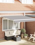 vidaXL Прибираща се тента Светлосиво 300 x 250 cm Тъкан и алуминий
