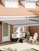 vidaXL Прибираща се тента Светлосиво 400 × 350 cm Полиестер