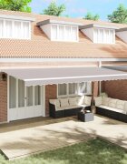 vidaXL Прибираща се тента Светлосиво 600 × 350 cm Тъкан и алуминий