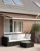 vidaXL Прибираща се тента Таупе 300 x 250 cm Текстил и Метал