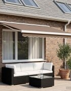 vidaXL Прибираща се тента Таупе 350 x 250 cm Платно и алуминий
