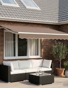 vidaXL Прибираща се тента Таупе 450 × 300 cm Полиестер