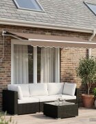vidaXL Прибираща се тента Таупе 450 × 300 cm Тъкан и алуминий