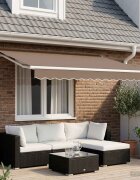 vidaXL Прибираща се тента Таупе 500 × 300 cm Полиестер и алуминий