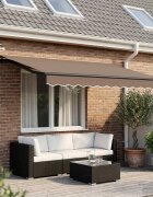vidaXL Прибираща се тента Таупе 500 × 350 cm Полиестер