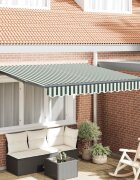 vidaXL Прибираща се тента Зелен и бял 350 x 250 cm