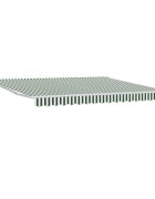 vidaXL Прибираща се тента Зелен и бял 400 × 300 cm Тъкан и алуминий