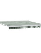 vidaXL Прибираща се тента Зелен и бял 400 × 300 cm Текстил и Метал