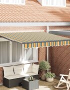 vidaXL Прибираща се тента Зелен и жълт 300 x 250 cm