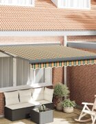 vidaXL Прибираща се тента Зелен и жълт 300 x 250 x 165 см