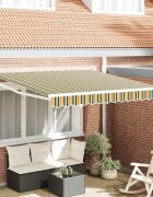 vidaXL Прибираща се тента Зелен и жълт 300 x 250 x 165 см