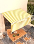 vidaXL Прибираща се тента Жълт и бял 35 x 25 m Полиестер