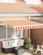 vidaXL Прибираща се тента Жълт и оранжев 300 x 250 cm