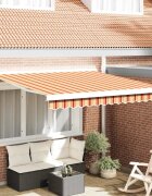 vidaXL Прибираща се тента Жълт и оранжев 300 x 250 cm
