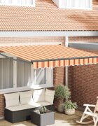 vidaXL Прибираща се тента Жълт и оранжев 300 x 250 cm
