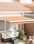 vidaXL Прибираща се тента Жълт и оранжев 300 x 250 cm Текстил и Метал