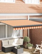 vidaXL Прибираща се тента Жълт и оранжев 350 x 250 cm