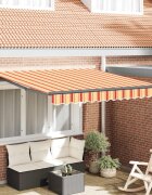 vidaXL Прибираща се тента Жълт и оранжев 350 x 250 cm