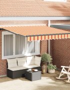 vidaXL Прибираща се тента Жълт и оранжев 350 x 250 cm Полиестер
