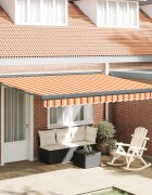 vidaXL Прибираща се тента Жълт и оранжев 400 x 300 x 165 см