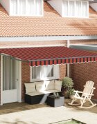 vidaXL Прибираща се тента Жълт и оранжев 400 × 350 cm Полиестер