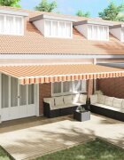 vidaXL Прибираща се тента Жълт и оранжев 600 × 300 cm
