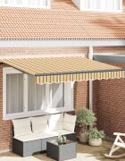 vidaXL Прибираща се тента Жълт и Сив 250 x 200 cm текстил
