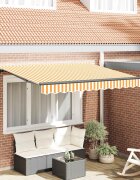 vidaXL Прибираща се тента Жълто 300 x 200 cm текстил