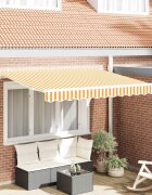 vidaXL Прибираща се тента Жълто 300 x 200 cm текстил
