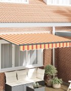 vidaXL Прибираща се тента Жълто 350 x 200 cm текстил