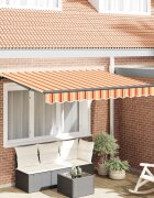 vidaXL Прибираща се тента Жълто 350 x 200 cm текстил