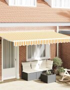 vidaXL Прибираща се тента Жълто 350 x 200 cm текстил