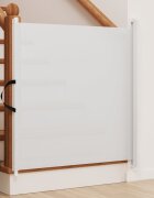 vidaXL Прибираща се врата за домашни любимци бяла 825x125 см