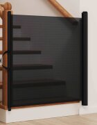 vidaXL Прибираща се врата за домашни любимци черна 825x125 см