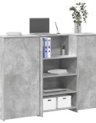 vidaXL Приемно бюро бетонно сиво 155x50x1035см инженерно дърво