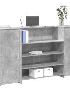 vidaXL Приемно бюро бетонно сиво 180x50x1035 см инженерно дърво